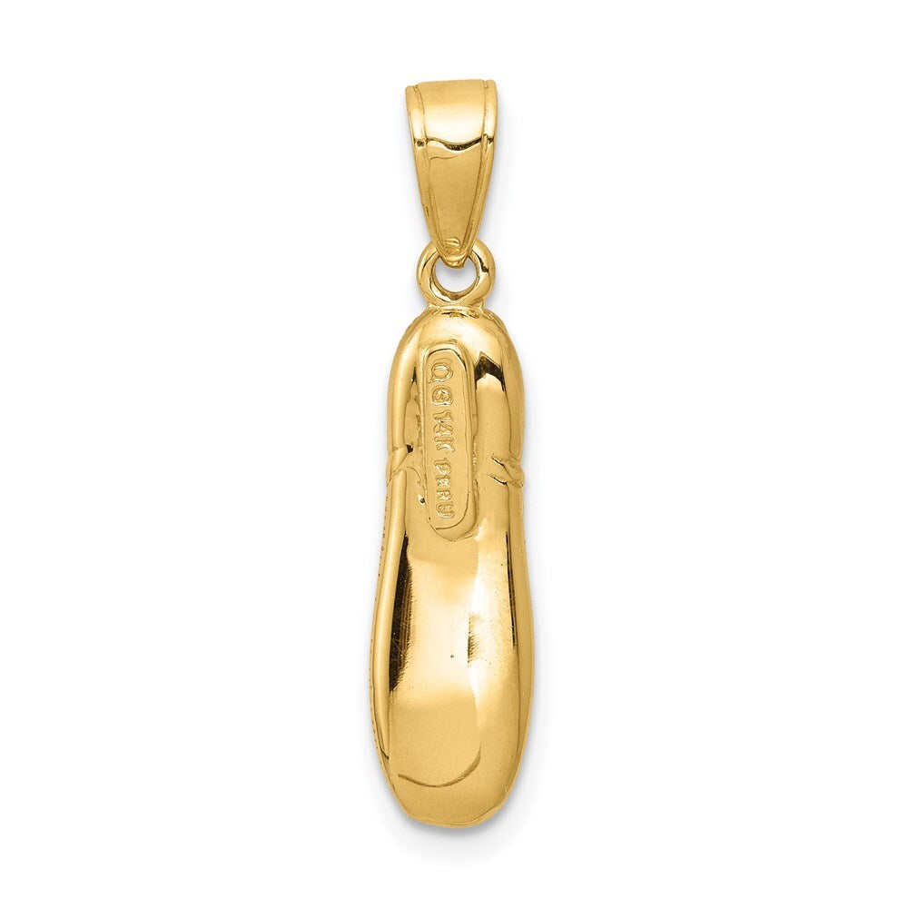 14k Yellow Gold 3-D Ballet Slipper Pendant for Women