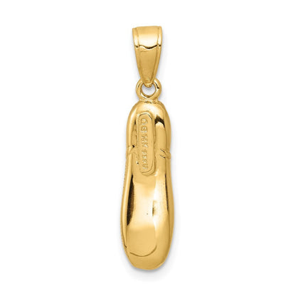 14k Yellow Gold 3-D Ballet Slipper Pendant for Women