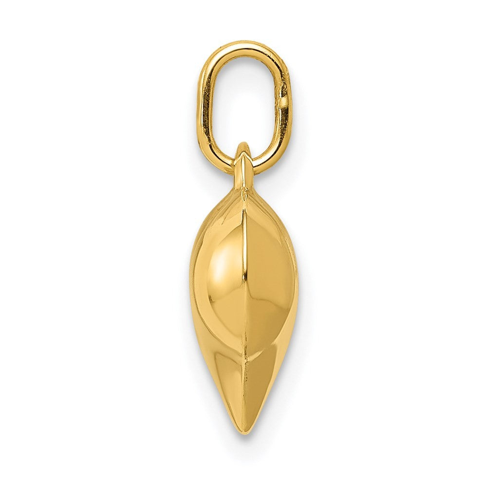 14k Yellow Gold Polished 3-D Puffed Heart Pendant