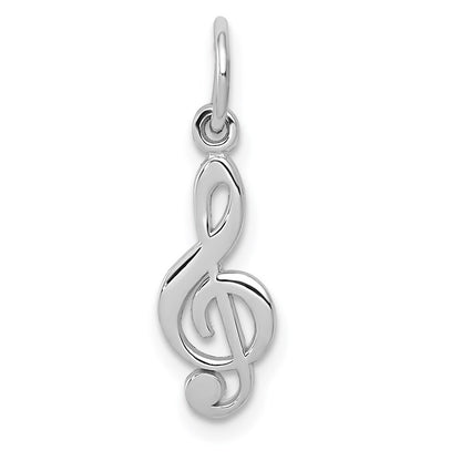 14k White Gold Treble Clef Charm Pendant for Women