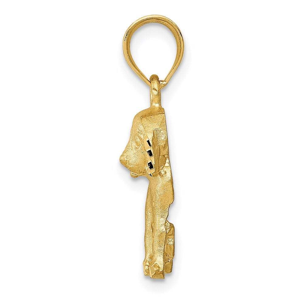 14k Yellow Gold Dog Charm Pendant for Women