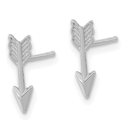 14k White Gold Polished Arrow Earrings