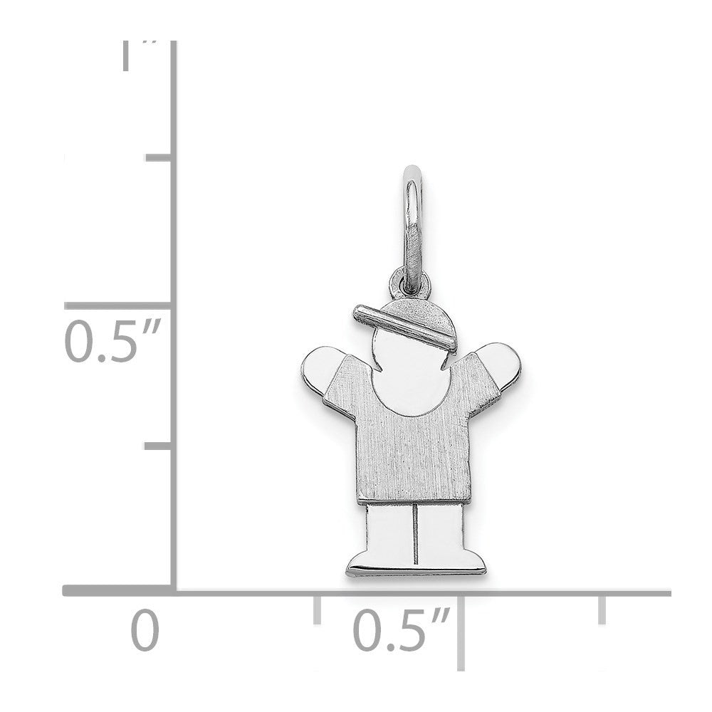 14k White Mini Boy Love Charm Pendant