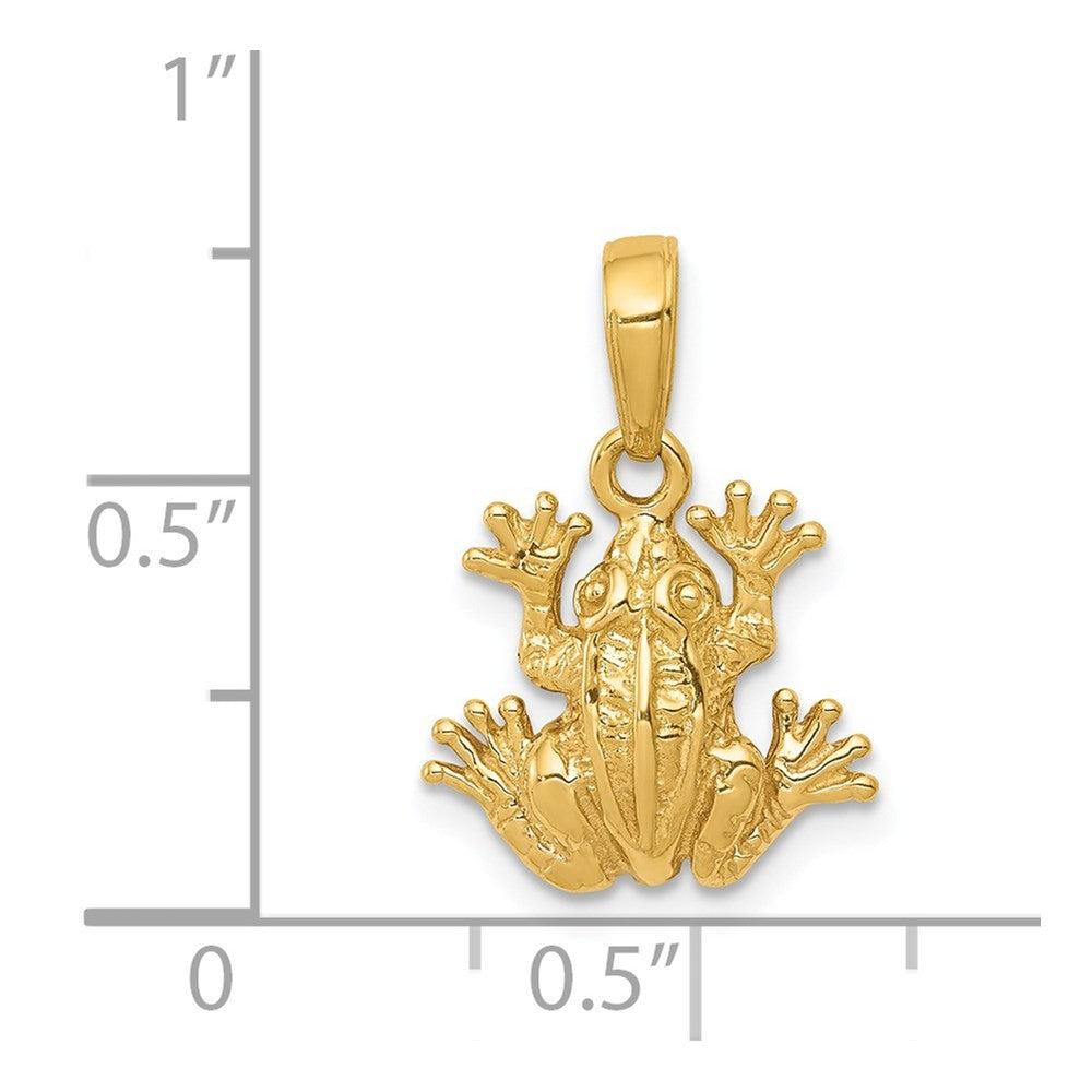 14k Yellow Gold 2-D Frog Pendant
