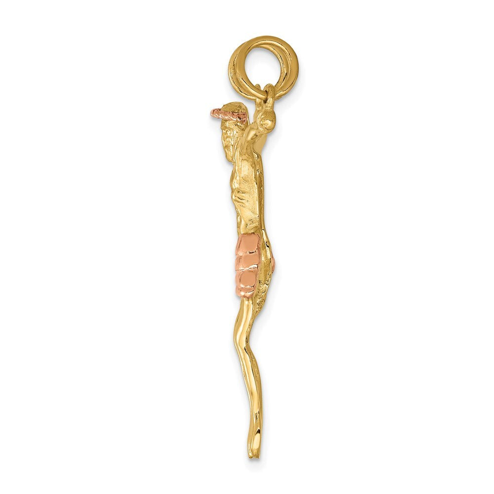 14k Two-tone Gold Rose Corpus Pendant for Women