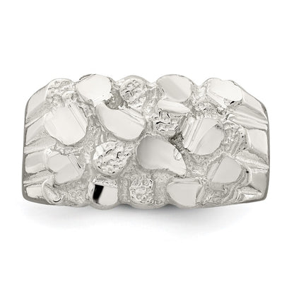 Sterling Silver Men's Nugget Ring Size 12
