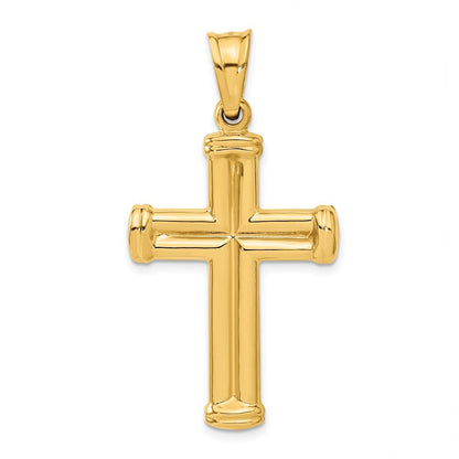 14k Yellow Gold Hollow Cross Pendant