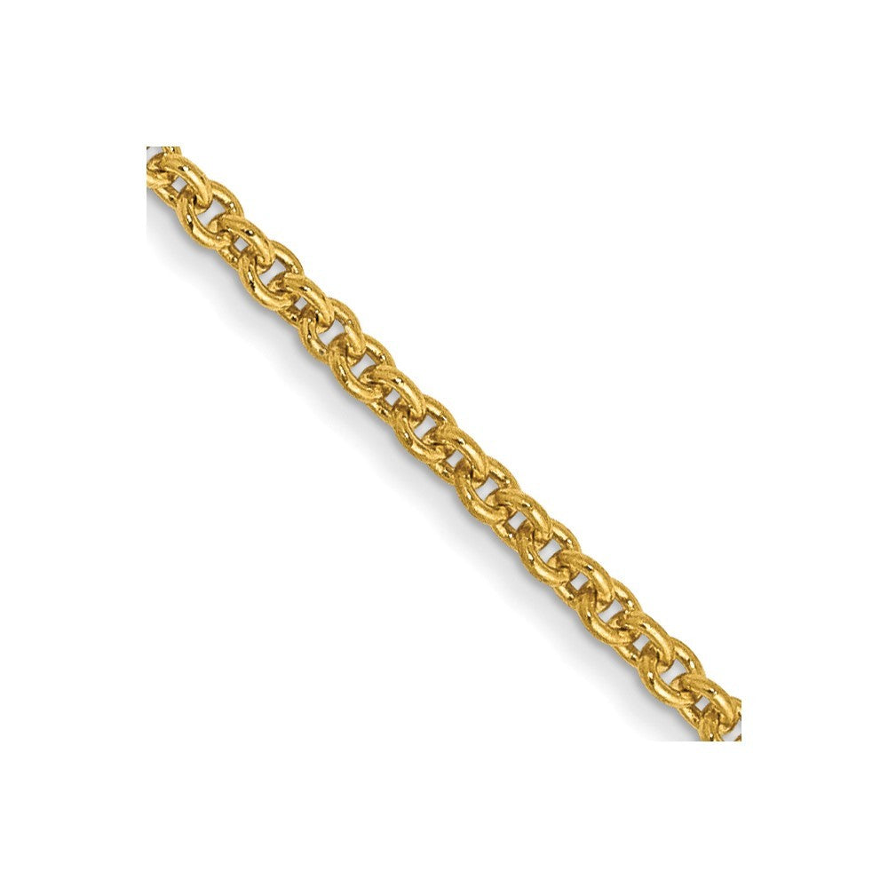14k Yellow Gold 1.4mm Round Open Link Cable Chain Necklace 20"