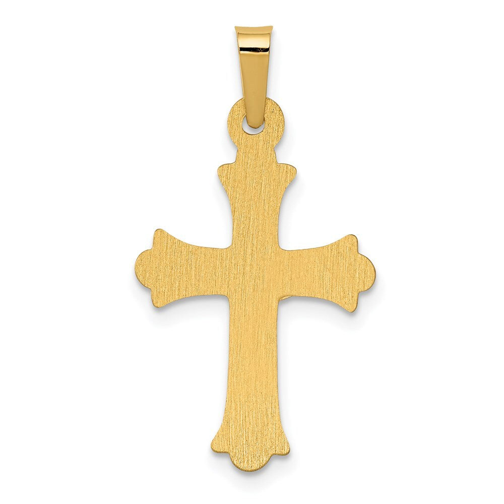 14k Two-tone Gold Polished INRI Crucifix Cross Pendant for Women