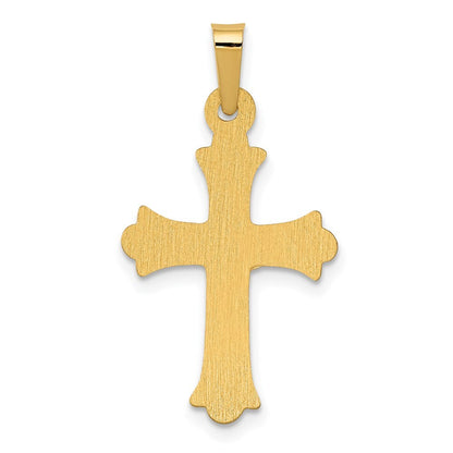 14k Two-tone Gold Polished INRI Crucifix Cross Pendant for Women