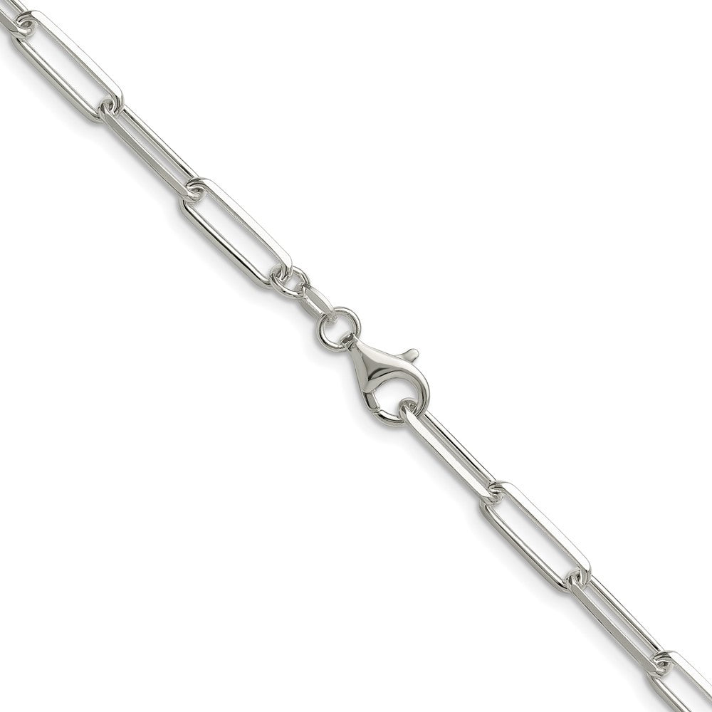 Sterling Silver 4.4mm Diamond-Cut Paperclip Chain Necklace