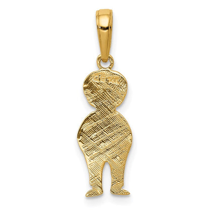 14k Yellow Gold Boy with Hands in Pocket Pendant for Women