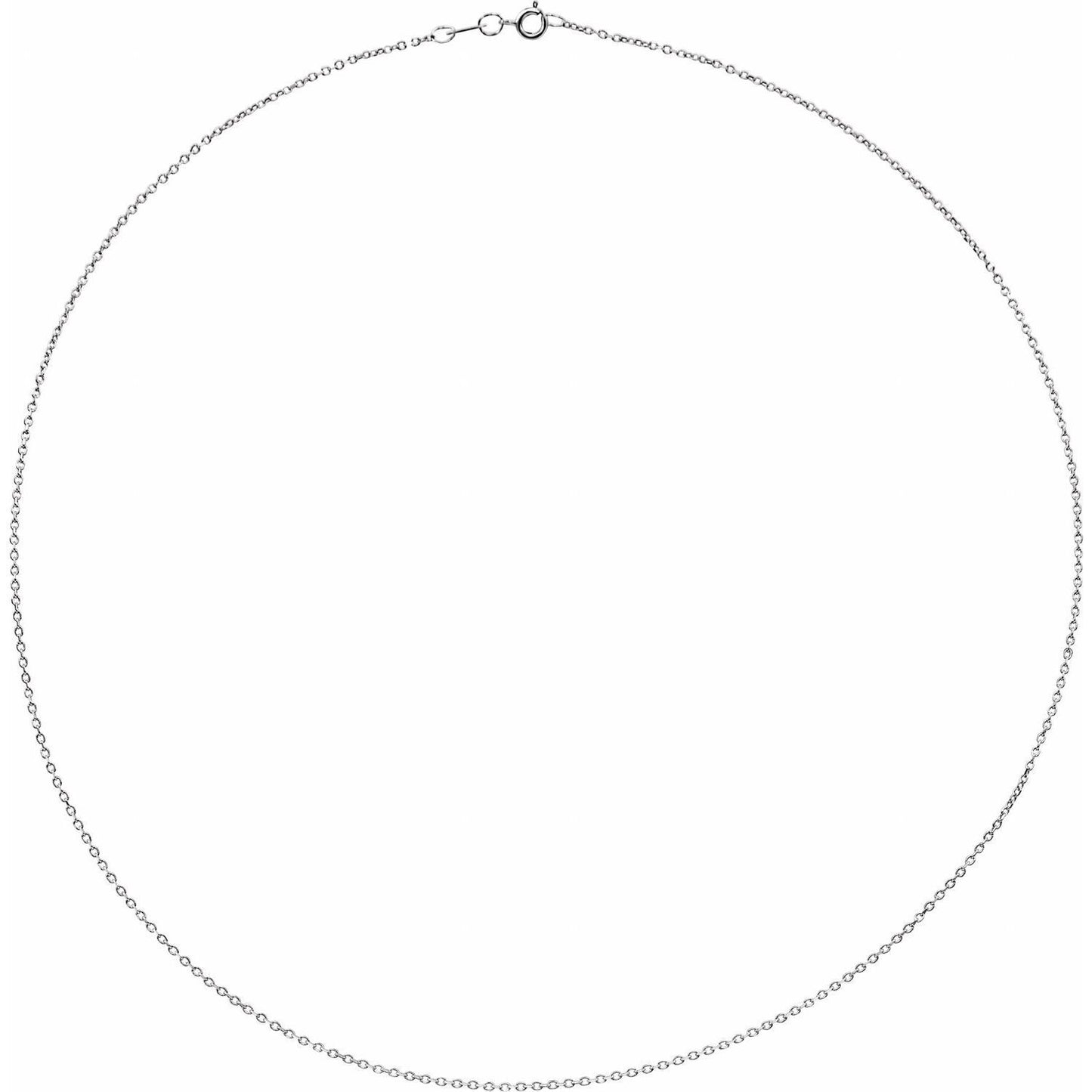 14k White Gold 1 mm Diamond-Cut Cable 18" Chain Necklace Fine Gift for Women