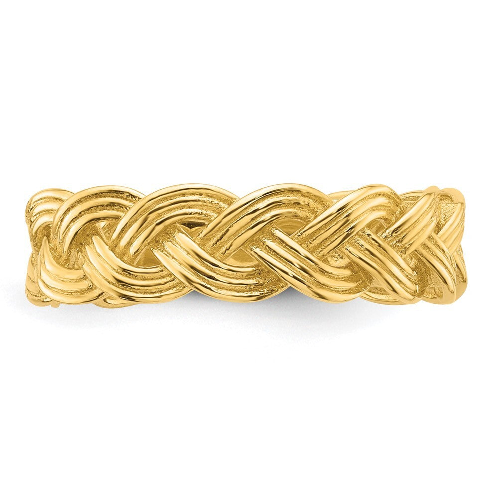 14K Yellow Gold Polished Fancy Braided Ring Size 7
