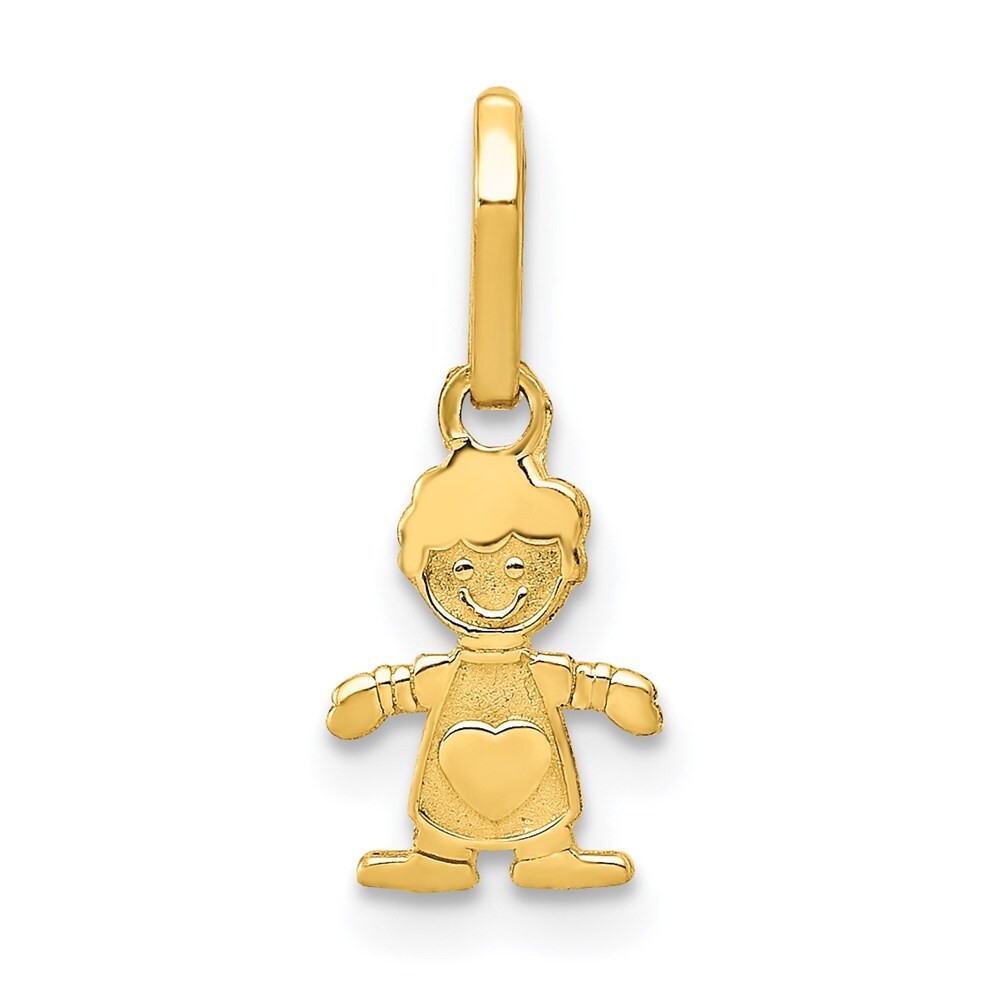 14k Yellow Gold Polished Little Boy Pendant for Women