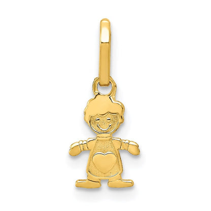 14k Yellow Gold Polished Little Boy Pendant for Women