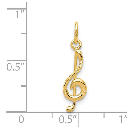14k Yellow Gold Treble Clef Pendant for Women