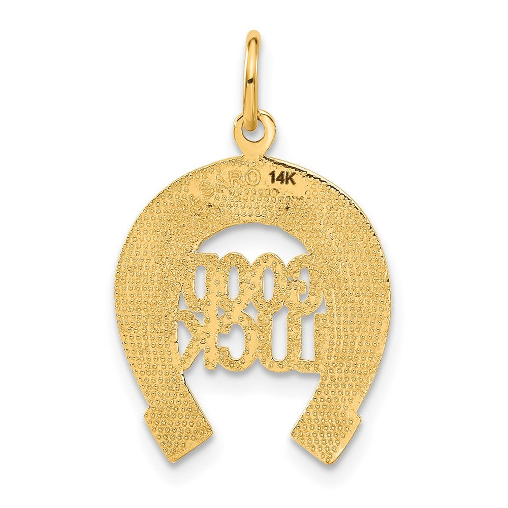 14k Yellow Gold Horseshoe Good Luck Charm Pendant