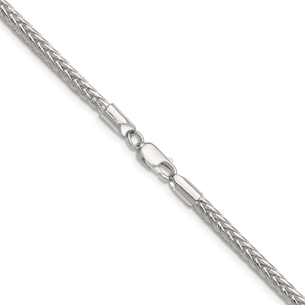 Sterling Silver 3.4mm Diamond-cut Round Franco Chain Necklace