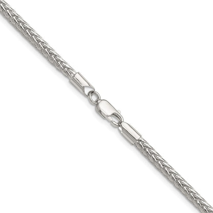 Sterling Silver 3.4mm Diamond-cut Round Franco Chain Necklace