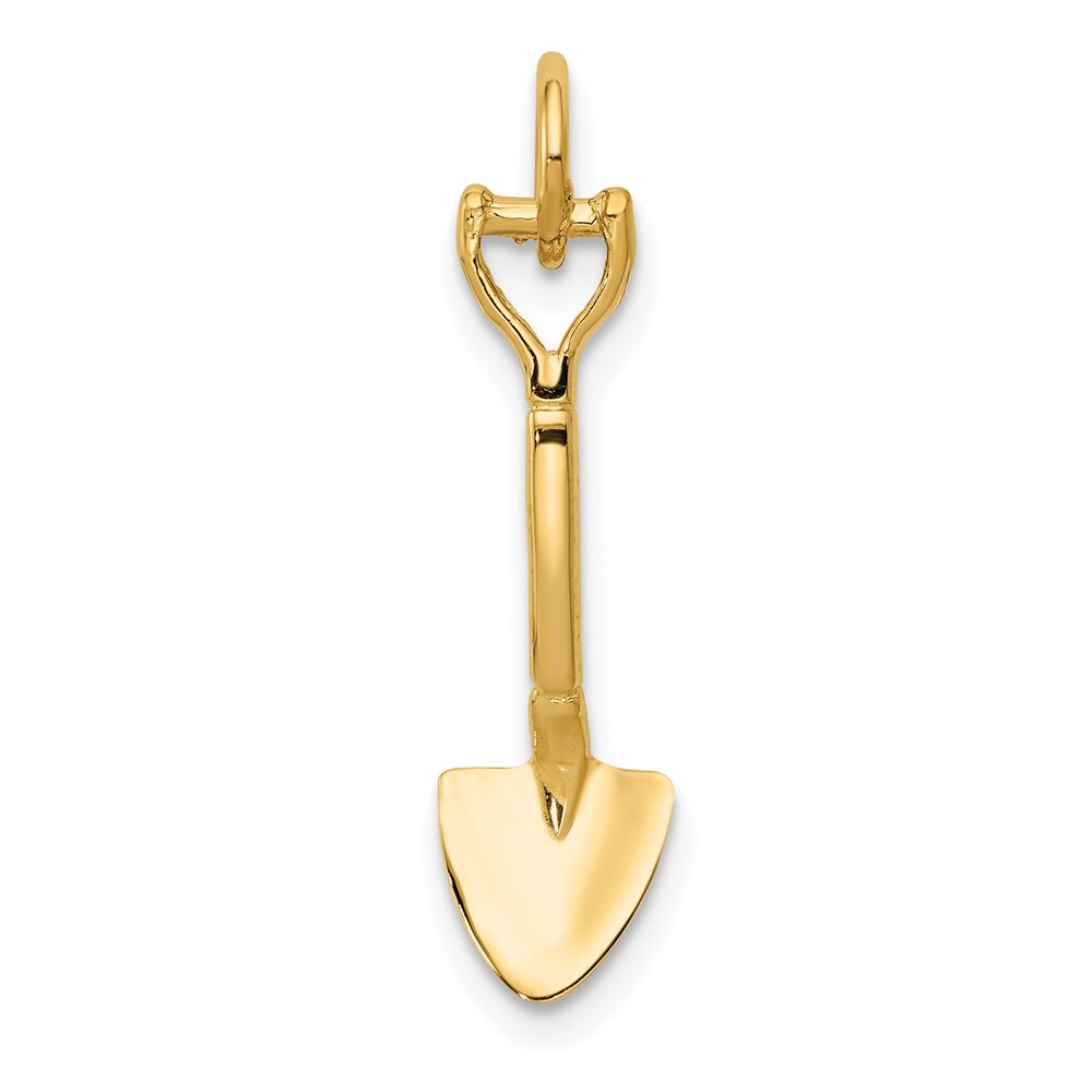 14k Yellow Gold 3-D Spade Charm Pendant for Women