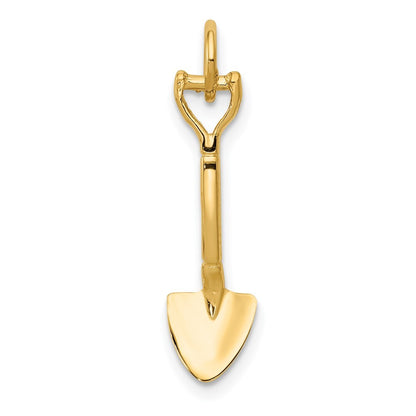 14k Yellow Gold 3-D Spade Charm Pendant for Women