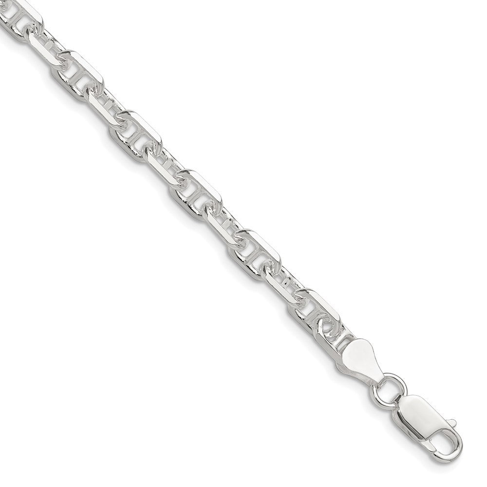 Sterling Silver Polished and Diamond-Cut 5.5mm Mariner Link Chain Bracelet