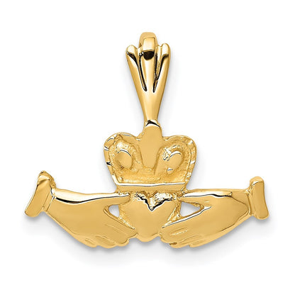 14k Yellow Gold Claddagh Charm