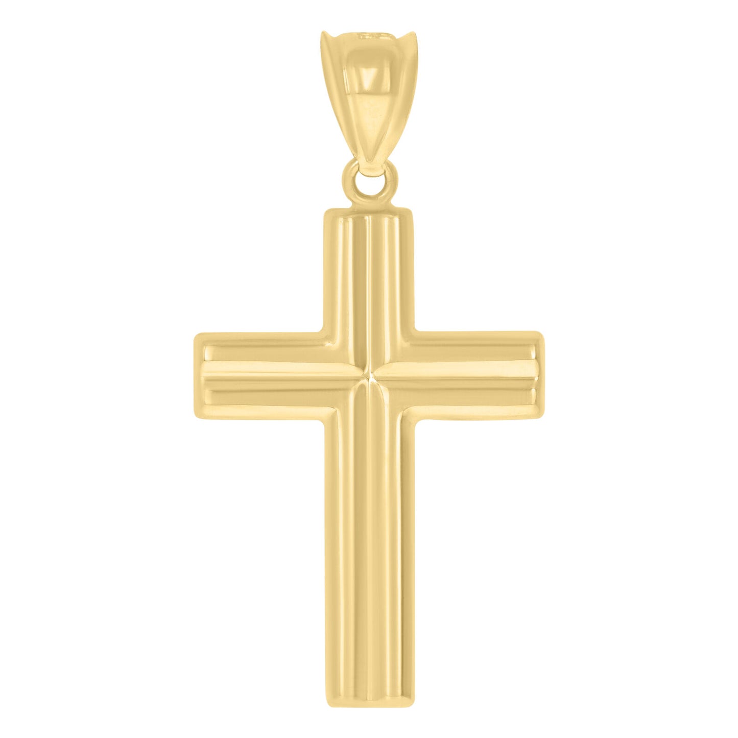 10kt Gold Two-Tone Cross Crucifix Religious Charm Pendant