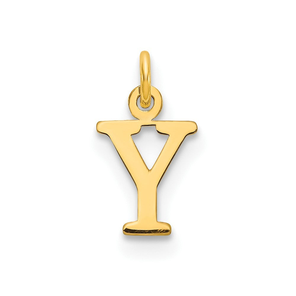 14k Yellow Gold Cutout Letter Y Initial Pendant
