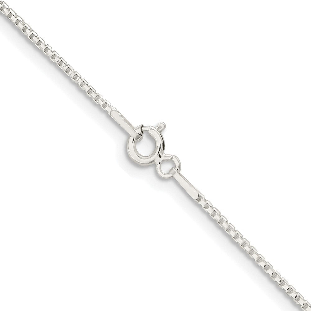 Sterling Silver Rhodium-plated 1.1mm Diamond-cut Round Box Chain