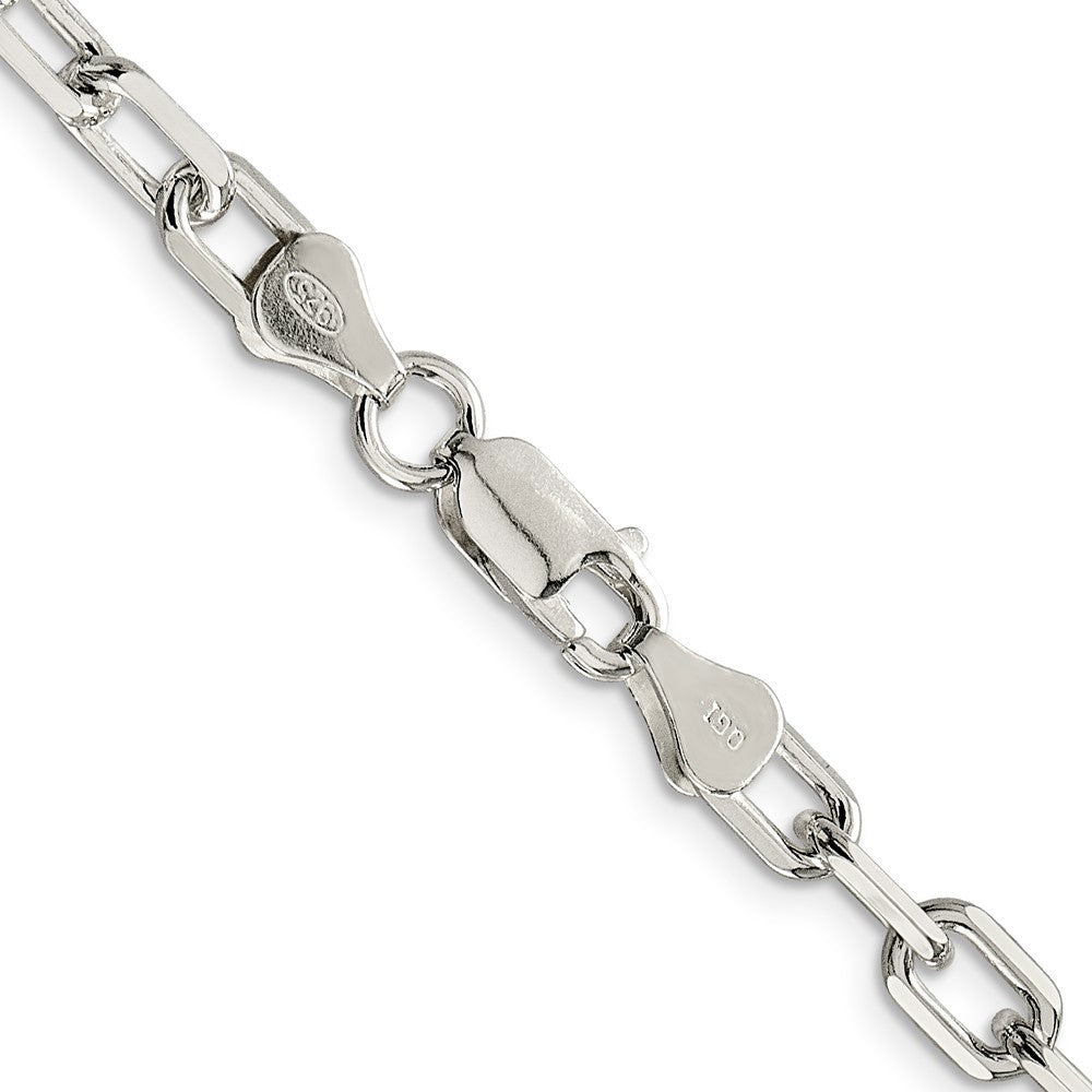 Sterling Silver 5.75mm Diamond-cut Long Link Cable Chain Necklace