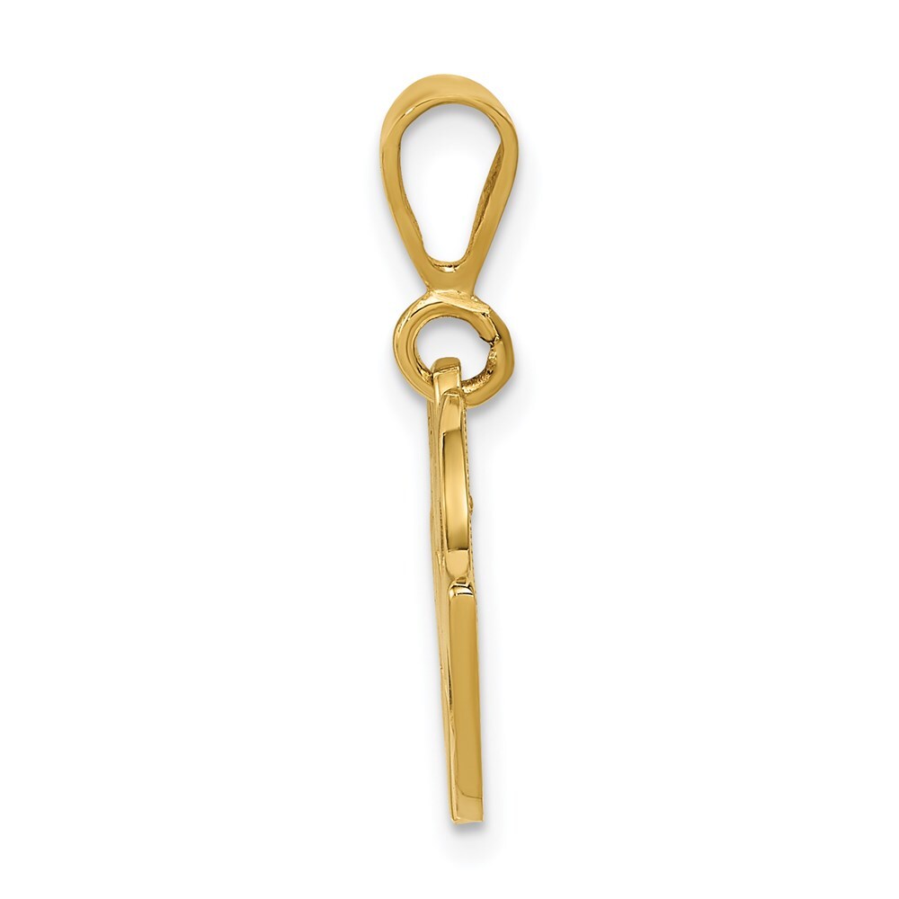 14k Yellow Gold Racing Flags Pendant for Women