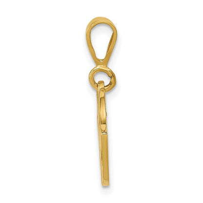 14k Yellow Gold Racing Flags Pendant for Women