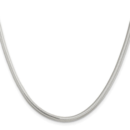 Sterling Silver 3.5mm 6-sided Oval Snake Chain Necklace