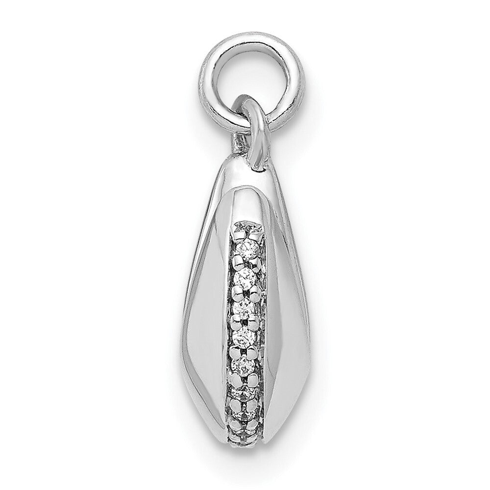 14k White Gold 1/15ct. Diamond Fortune Cookie Pendant for Women