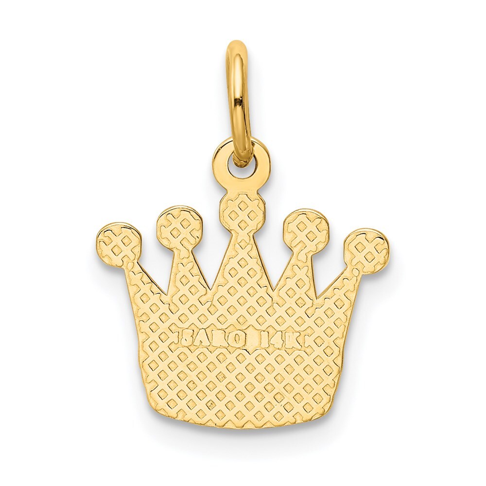 14k Yellow Gold Kings Crown Charm Pendant for Women
