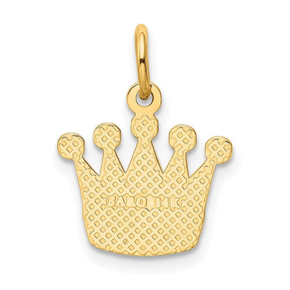 14k Yellow Gold Kings Crown Charm Pendant for Women
