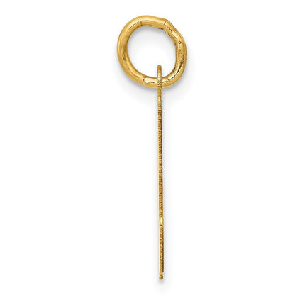 14k Yellow Gold Medium Script Letter N Initial Charm Pendant