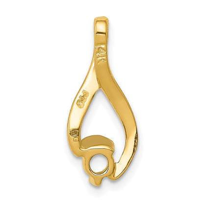14k Yellow Gold Fancy 4mm Diamond Slide Pendant Mtg for Women