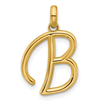 14k Yellow Gold Fancy Letter B Initial Pendant