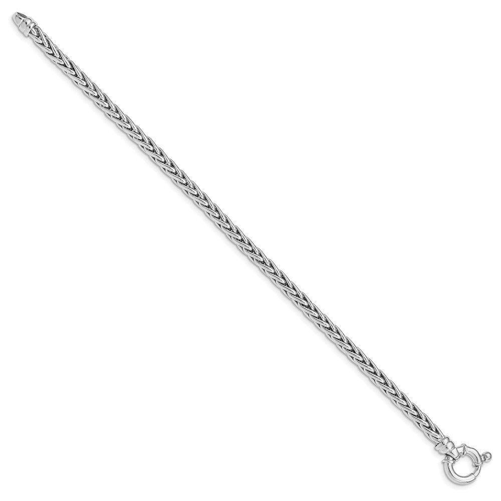 Sterling Silver Rhodium Plated Polished Woven Link Bracelet