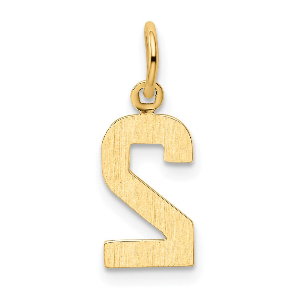 14k Yellow Gold Small Polished Number 2 Charm Pendant