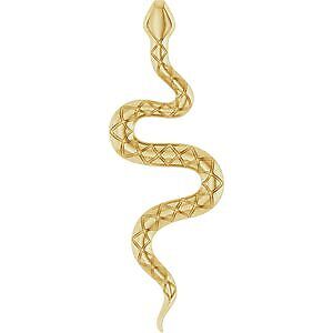 14k Yellow Gold 19.5x6.7 mm Snake Pendant Necklace 16-18"