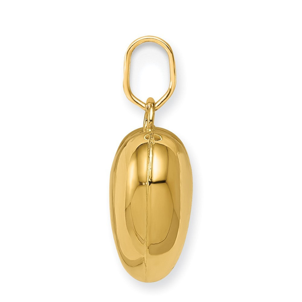14k Yellow Gold Polished 3-D Puffed Heart Pendant