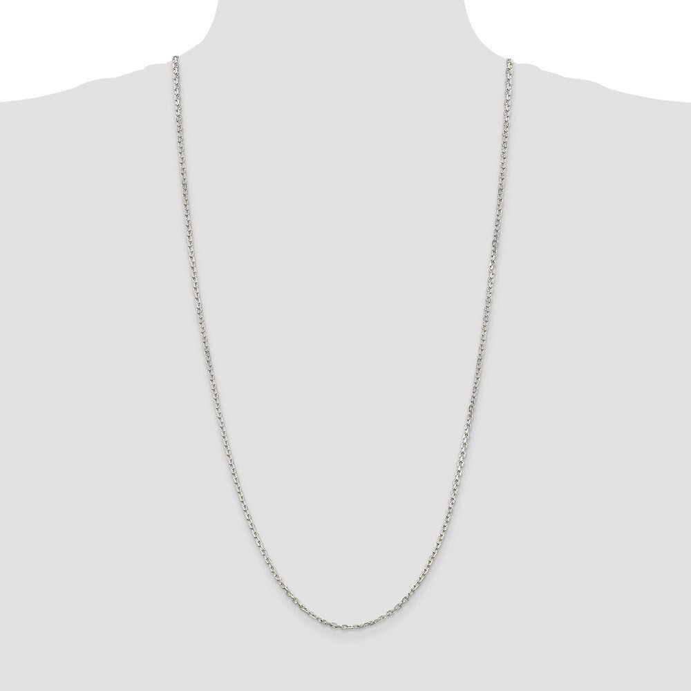 Sterling Silver 2.75mm Beveled Oval Cable Chain Holiday Gift for Women