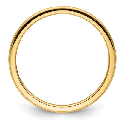 14k Yellow Gold 1.2mm Half Round Satin Stackable Band Ring Size 7