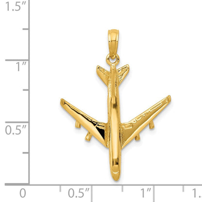 14k Yellow Gold 3-D Jet Pendant