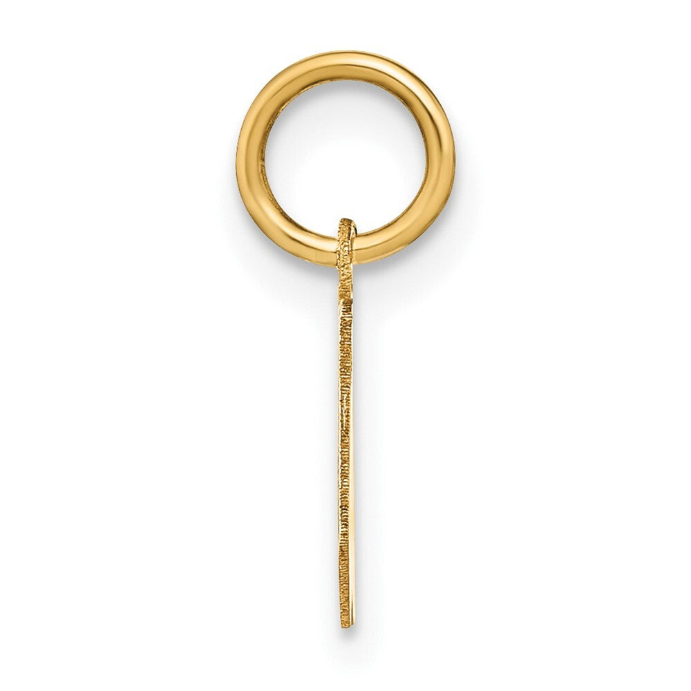 14k Yellow Gold Lowercase Letter W Initial Pendant for Women