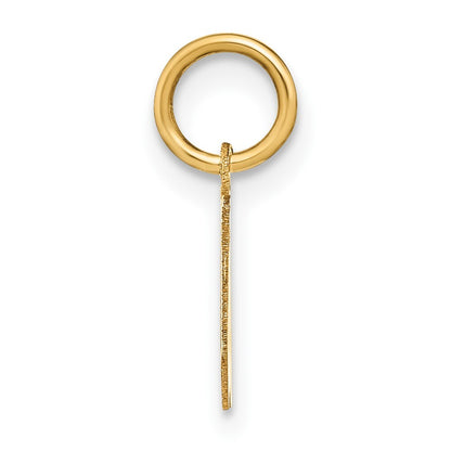 14k Yellow Gold Lowercase Letter W Initial Pendant for Women